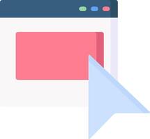 A mouse pointing at a web page with a pink arrow vector