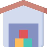 A house with a garage and a stack of blocks vector