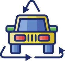 A car with arrows pointing to it vector