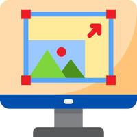 A computer monitor with a picture of a mountain vector