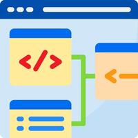 A web page with a blue and yellow arrow pointing to a vector