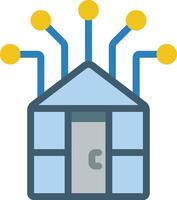 A house with a computer connected to it vector