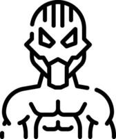 A black and white outline of a man with a mask vector