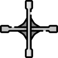 A cross with four lines on it vector