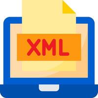 Xml file on a laptop vector