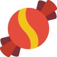 A red and yellow candy ball with a yellow stripe vector