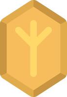 A yellow hexagon with a cross on it vector