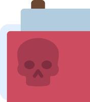 A red folder with a skull on it vector