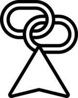 A black and white image of a triangle with two arrows vector