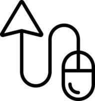 A black and white image of a mouse connected to an arrow vector