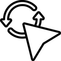 A black and white icon of a arrow pointing to the left vector