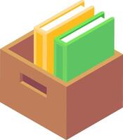 A box with three books in it vector
