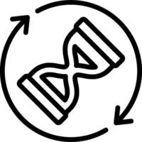 A black and white image of a clock with arrows pointing to it vector
