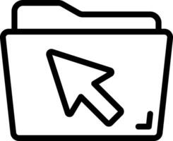 An icon of a folder with an arrow pointing to it vector
