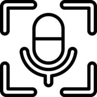 A microphone icon in a square frame vector
