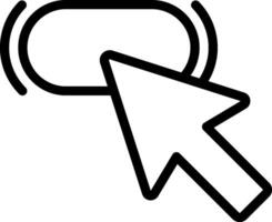 A black and white image of a mouse pointing to a button vector