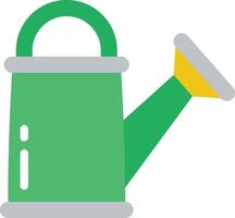A green watering can with a yellow handle vector