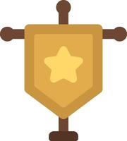 A golden shield with a star on it vector