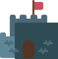 A castle with a flag on top and a flag on the ground vector