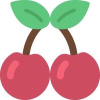 Two cherries with leaves on a white background vector