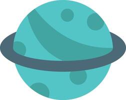 A flat illustration of a planet with a ring around it vector
