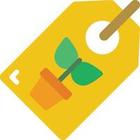 A yellow tag with a plant in a pot vector