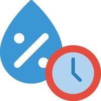 A blue drop with a clock next to it vector