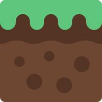 A flat icon of a dirt and grass area vector