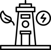 Tidal Power Line Icon vector