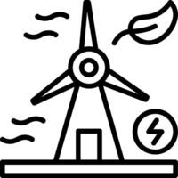 Windmill Line Icon vector