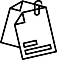 Attached File Line Icon vector
