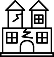 Ghost Castle Line Icon vector