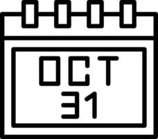 October 31st Line Icon vector