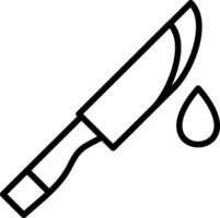 Knife Blood Line Icon vector