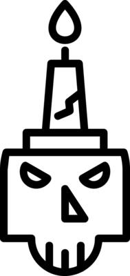 Scary Candle Line Icon