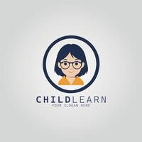 Child learn logo design template vector