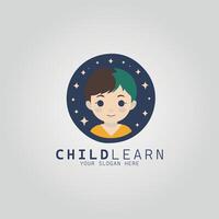Child learn logo design vector