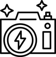 Flash Camera Line Icon vector