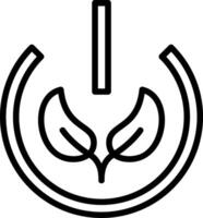 Eco Power Button Line Icon vector