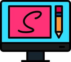 Sketching Line Filled Icon vector
