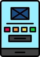 Low Fidelity Wireframe Line Filled Icon vector