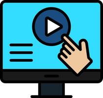 Button Line Filled Icon vector