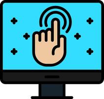 Call To Action Line Filled Icon vector