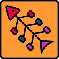 Fishbone Diagram Line Filled Icon vector