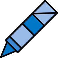 Crayon Line Filled Icon vector