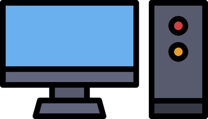 Computer Line Filled Icon