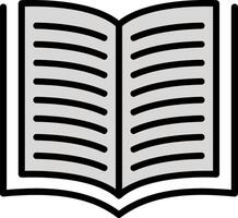 Open Book Line Filled Icon vector