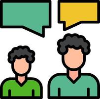 Discussion Line Filled Icon vector