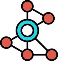 Network Line Filled Icon vector