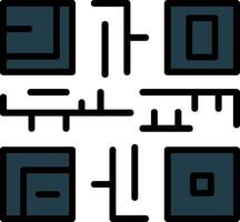 QR Code Line Filled Icon vector